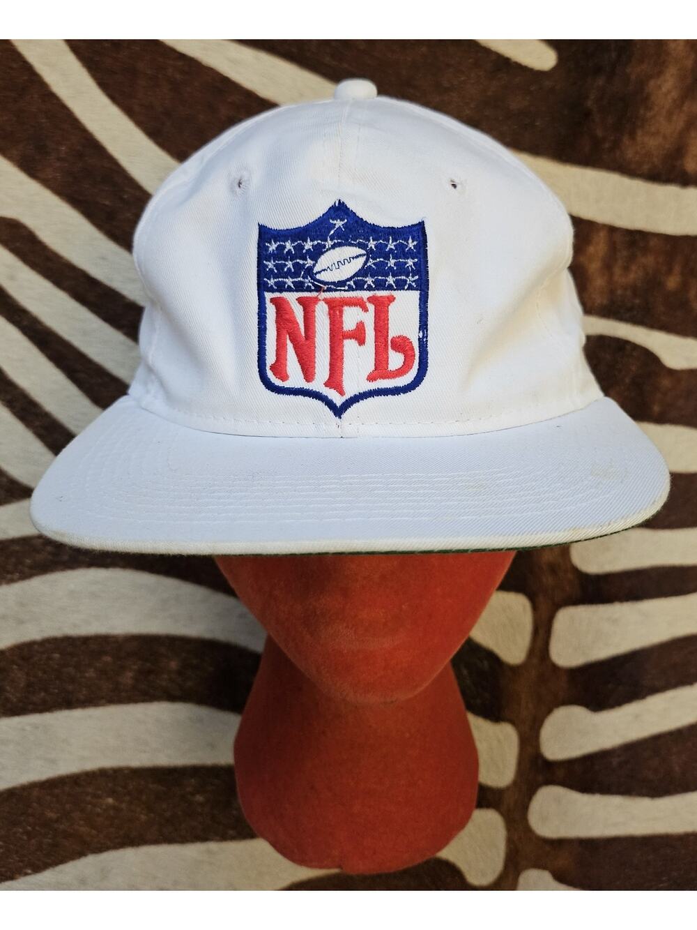 Vintage White NFL Shield Logo Sports Specialties Twill Snapback Cap Hat